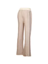 Pantalón de jogging tejido en tonos beige y crema, con cintura elástica con cordón ajustable y corte recto.