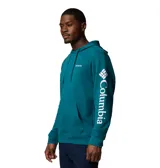 Buzo canguro Columbia Beaumont Hoodie color beige con capucha ajustable con cordón, bolsillo tipo canguro y logo de la marca estampado en la manga.