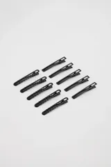 Pack de 10 clips para el pelo, color negro opaco.
