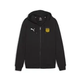 Buzo hoodie negro de Peñarol con estampa amarilla de POKER y el logo de Puma.