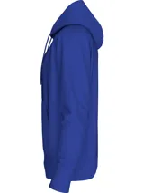 Buzo azul con capucha y cordones ajustables, de corte clásico y logo de Calvin Klein bordado en el pecho.