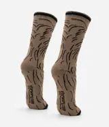 Medias marrones con diseño de Chewbacca de Star Wars, caña alta y puntera y talón negros.
