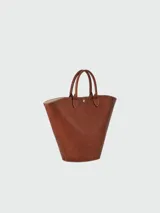 Bolso tipo shopper Longchamp modelo Épure XL, color marrón cuero, con doble asa corta y cierre a presión.