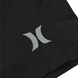 Short de baño azul con cintura elástica, cordón de ajuste blanco y logo de la marca en la pierna derecha.