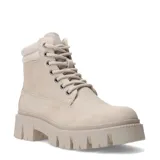 Botas de mujer Miss Carol modelo DINDIN, tipo borcego, color beige con suela track.