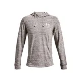 Buzo Under Armour Rival Terry de hombre, color gris jaspeado, con capucha y cordones ajustables. Logo de la marca estampado en el pecho.