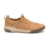 Zapatillas Caterpillar Hex Ready Slip On color marrón claro, sin cordones, con capellada de cuero y suela de goma con tecnología Hex para mayor tracción.