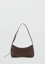 Bolso marrón con estampado floral, asa de hombro ajustable y cierre magnético.