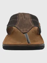 Sandalia de hombre Hush Puppies, color marrón, con capellada de poliuretano, forro de poliuretano y cuero, y suela de PU.