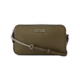 Cartera de diseño elegante en color verde, con doble cierre y cadena.
