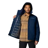 Campera impermeable Columbia Hikebound II Insulated para hombre, color azul marino. Cuenta con tecnología Omni-Tech™ impermeable y transpirable, forro termorreflectante Omni-Heat™, capucha ajustable, cierre frontal con solapa, bolsillos con cremallera y puños ajustables.