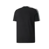 Remera Puma ESS+ Block de hombre, con diseño de bloques de color gris, blanco y negro, logo estampado en el pecho y corte clásico.