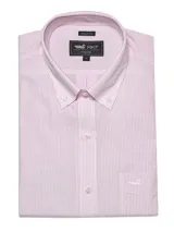 Camisa de hombre RKF Cityscape, de manga larga, corte regular y cuello americano abotonado. Diseño a cuadros pequeños en tonos blanco y celeste.