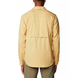 Camisa de hombre Columbia Silver Ridge, color beige, de manga larga con botones para enrollar, dos bolsillos frontales con botón, ventilación en la espalda y protección solar UPF 50.