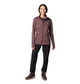Campera polar Columbia con cierre frontal, bolsillos laterales con cierre y orificios para pulgares.