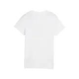 Camiseta negra de manga corta con el logo de Puma y la palabra "PUMA" estampados en blanco en el centro del pecho.