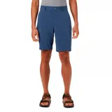 Shorts elásticos color beige de Columbia con repelencia al agua, ideal para aventuras al aire libre.
