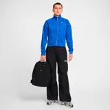 Mochila Nike Aura unisex color negro con logo blanco. Tiene un compartimento principal con cierre de doble cremallera, un bolsillo frontal con cierre y un asa superior. Las correas son acolchadas y ajustables.