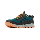 Zapatillas de trekking Columbia Flow Fremont, color gris con detalles en rosa y naranja.