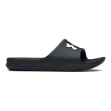 Sandalia Under Armour unisex, color blanco con logo negro.