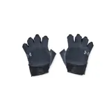 Guantes de entrenamiento Under Armour negros con logo gris en el dorso.