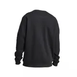 Buzo Adidas negro de corte clásico con cuello redondo, mangas raglán y logo del trifolio bordado en el pecho.