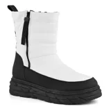 Bota de caña media color negro con plataforma y cierre lateral.