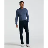 Pantalón chino azul marino de corte recto, con bolsillos laterales y traseros.