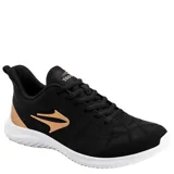 Championes Topper Liss Wns, color negro con detalles cobrizos y suela blanca.