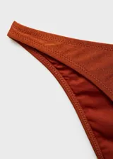 Braga de bikini color ladrillo, de corte clásico y acabado brillante.