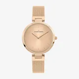 Reloj Jacques Lemans de dama, modelo 1-2110L de la línea Milano. Caja de acero con acabado IP rosado de 34 mm de diámetro. Pulsera de acero con acabado IP rosado. Sumergible hasta 5 ATM.