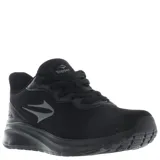 Championes de running negros con diseño ligero y suela acolchada, ideales para actividades deportivas.