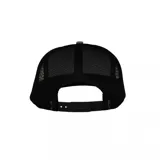 Gorro negro de Santa Cruz con parche frontal con diseño de calaveras cenando y logo de la marca.