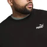 Buzo negro de cuello redondo, marca Puma, con logo pequeño estampado en blanco en el pecho.