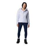 Campera Columbia Delta Ridge II para mujer, color azul marino, con capucha y cierre frontal. Cuenta con tecnología termorreflectante Omni-Heat™ y HeatSeal™ para mantener el calor, y Omni-Shield™ para repeler la humedad.