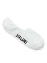 Pack de tres pares de medias invisibles blancas con logo Jack & Jones en negro.