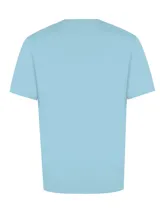 Remera celeste de algodón orgánico, corte regular fit, con cuello redondo y bolsillo en el pecho con logo bordado de la marca.