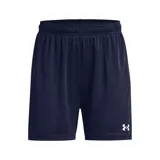 Short deportivo azul marino Under Armour con logo blanco en la pierna.