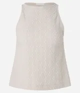 Musculosa azul marino texturizada con cuello halter.