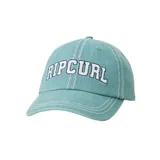 Gorra de béisbol color celeste con logo Rip Curl bordado en blanco en el frente.