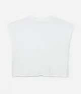 Blusa tipo muscle tee color turquesa, hecha en ribana de viscosa y poliéster, con escote redondo y sin sisas.