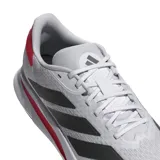 Championes de running Adidas Duramo SL 2, color blanco con detalles en negro y rojo.