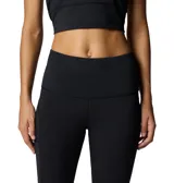 Calza larga de mujer, color negro, marca Columbia modelo PFG Open Water Legging. Confeccionada en tejido elástico con tecnología Omni-Wick™ para absorción de la humedad y Omni-Shade™ Broad Spectrum UPF 50 para protección solar. Cuenta con cintura de compresión, bolsillo interior y entrepierna de 27 pulgadas.