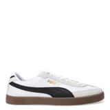 Championes Puma Club II Era, color negro con detalles en amarillo y suela marrón.