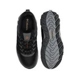 Championes de trekking Columbia Strata Trail, color negro con detalles en gris y naranja. Capellada de gamuza y material sintético, con tecnología impermeable Omni-Tech. Entresuela Techlite para amortiguación y suela Omni-Grip para tracción.