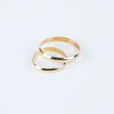 Par de alianzas de oro amarillo 18k, modelo bombé de 3mm de ancho.
