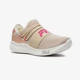 Championes Fila Trend 2.0 color beige con detalles en rosa y suela blanca.