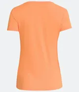 Remera deportiva color verde flúor, de corte clásico, con cuello redondo y mangas cortas.