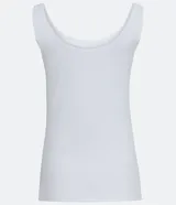 Musculosa azul marino de poliamida con escote en U y breteles anchos.