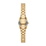 Reloj Michael Kors modelo Lexington para mujer, con caja y pulsera de acero inoxidable color dorado. La esfera es dorada con indicadores de hora con cristales.